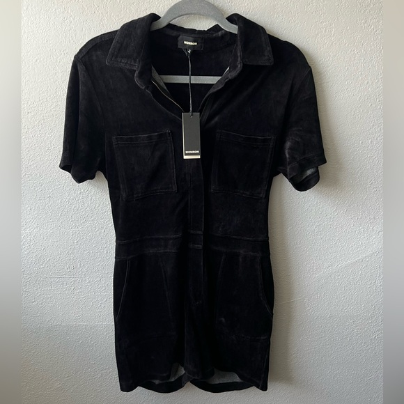 MONROW black velour romper size S new with tags MSRP $175 - Picture 16 of 16